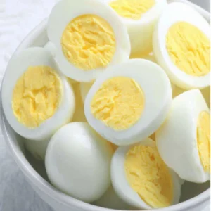 baked boiled eggs in bowl