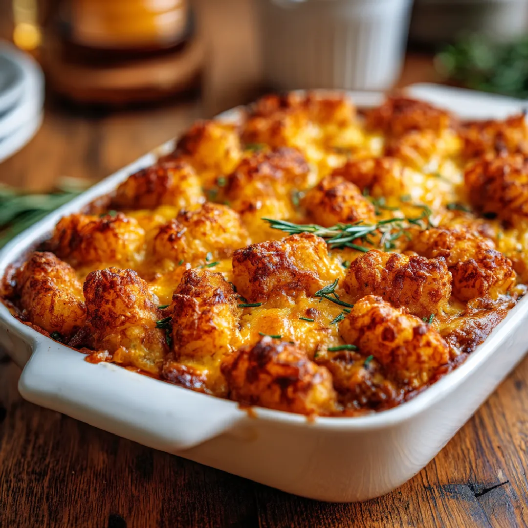 Cheesy Chicken and Tater Tot Casserole Recipe for Creamy Comfort