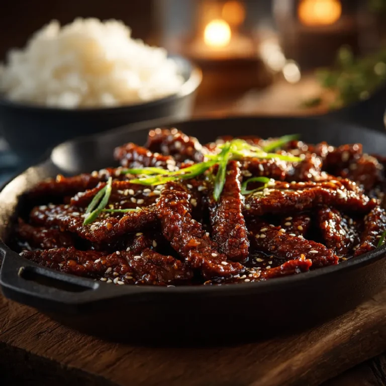 Honey Glazed Steak Strips: Juicy, Sweet, and Ready in Minutes 3 honey glazed steak strips in skillet