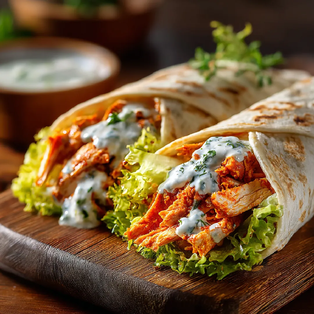 buffalo-chicken-wraps-serving Baked buffalo chicken served in wraps