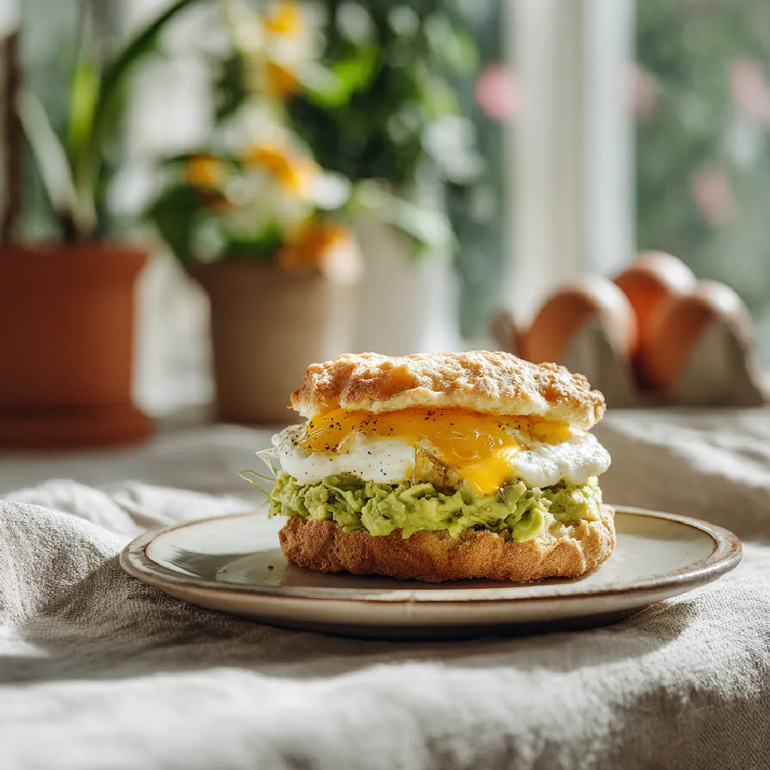 cloud-bread-breakfast-sandwich Cottage cheese cloud bread breakfast sandwich