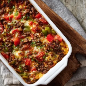 Dolly Parton 5-ingredient casserole Recipe in white baking dish