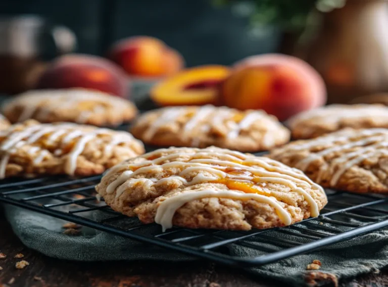 Peach Cobbler Cookies Recipe: Soft, Easy & Irresistible 3 Finished peach cobbler cookies with icing