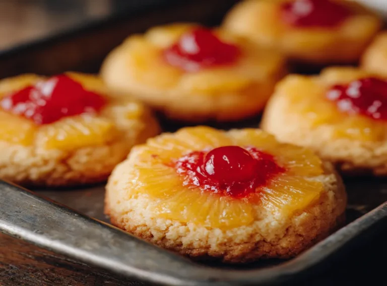 Pineapple Upside Down Sugar Cookies 3 Pineapple upside down sugar cookies with caramelized tops