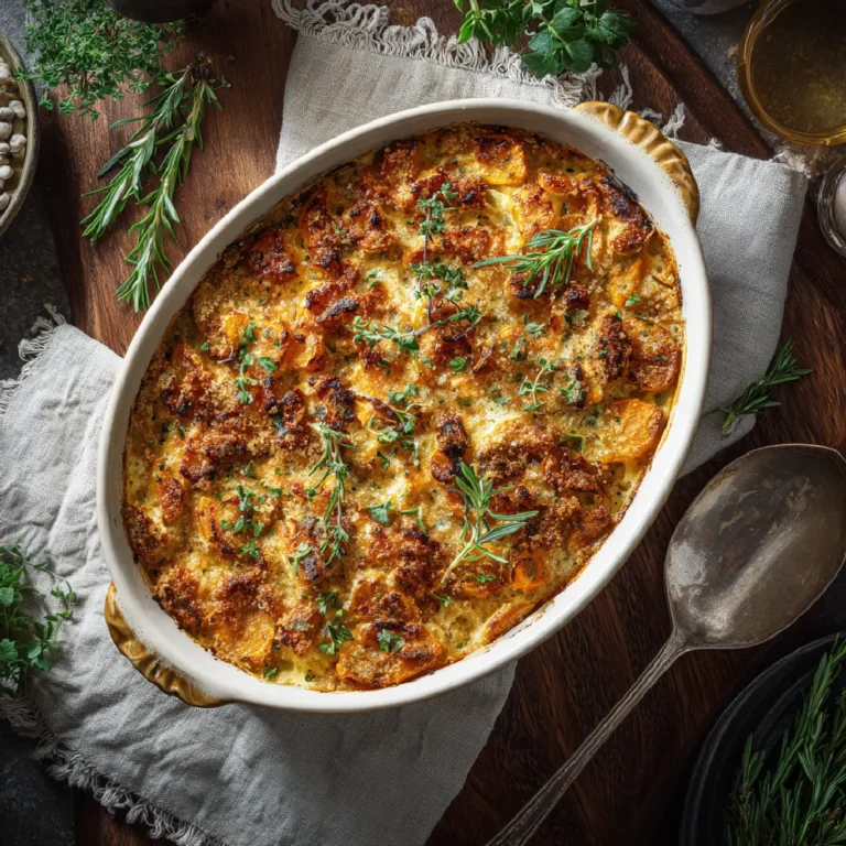 Yellow Squash Casserole with Cheese 3 Final baked yellow squash casserole ready to eat