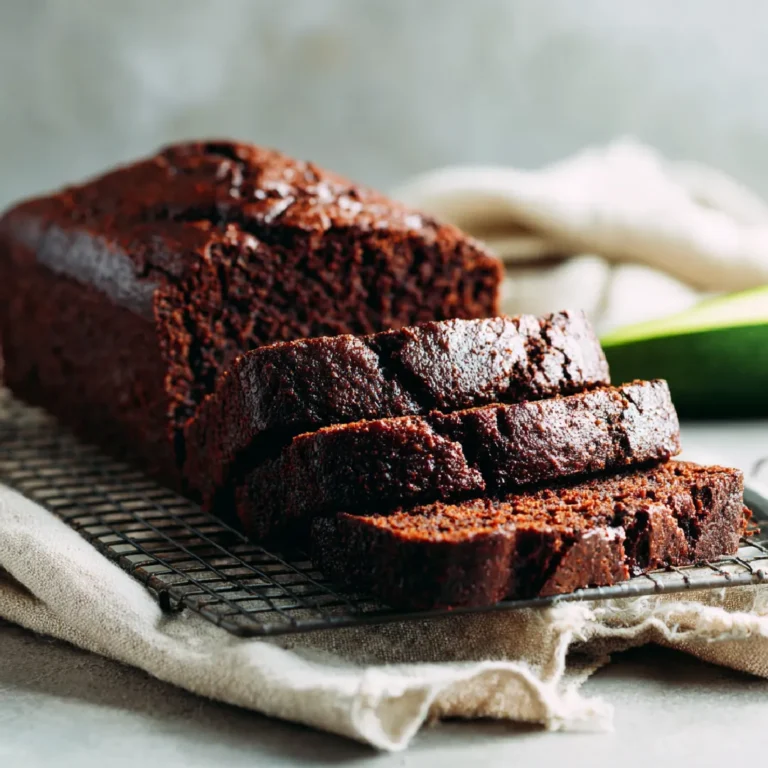 Zucchini Chocolate Bread 3 Full loaf of zucchini chocolate bread with slices shown