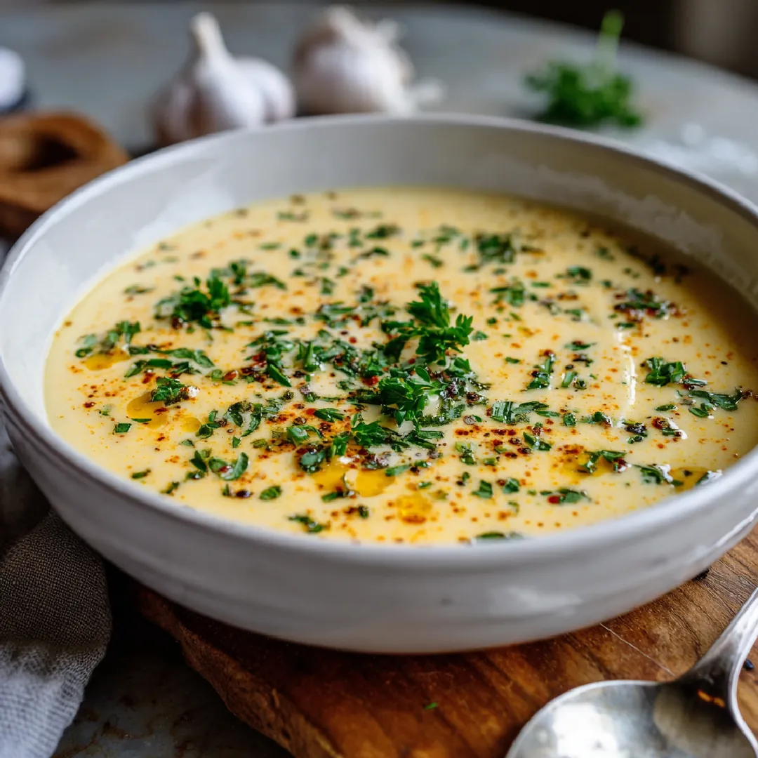 Cheddar Garlic Herb Potato Soup