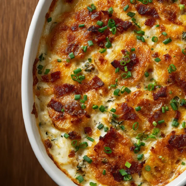Chicken Bacon Ranch Potato Casserole 3 Chicken bacon ranch potato casserole in baking dish