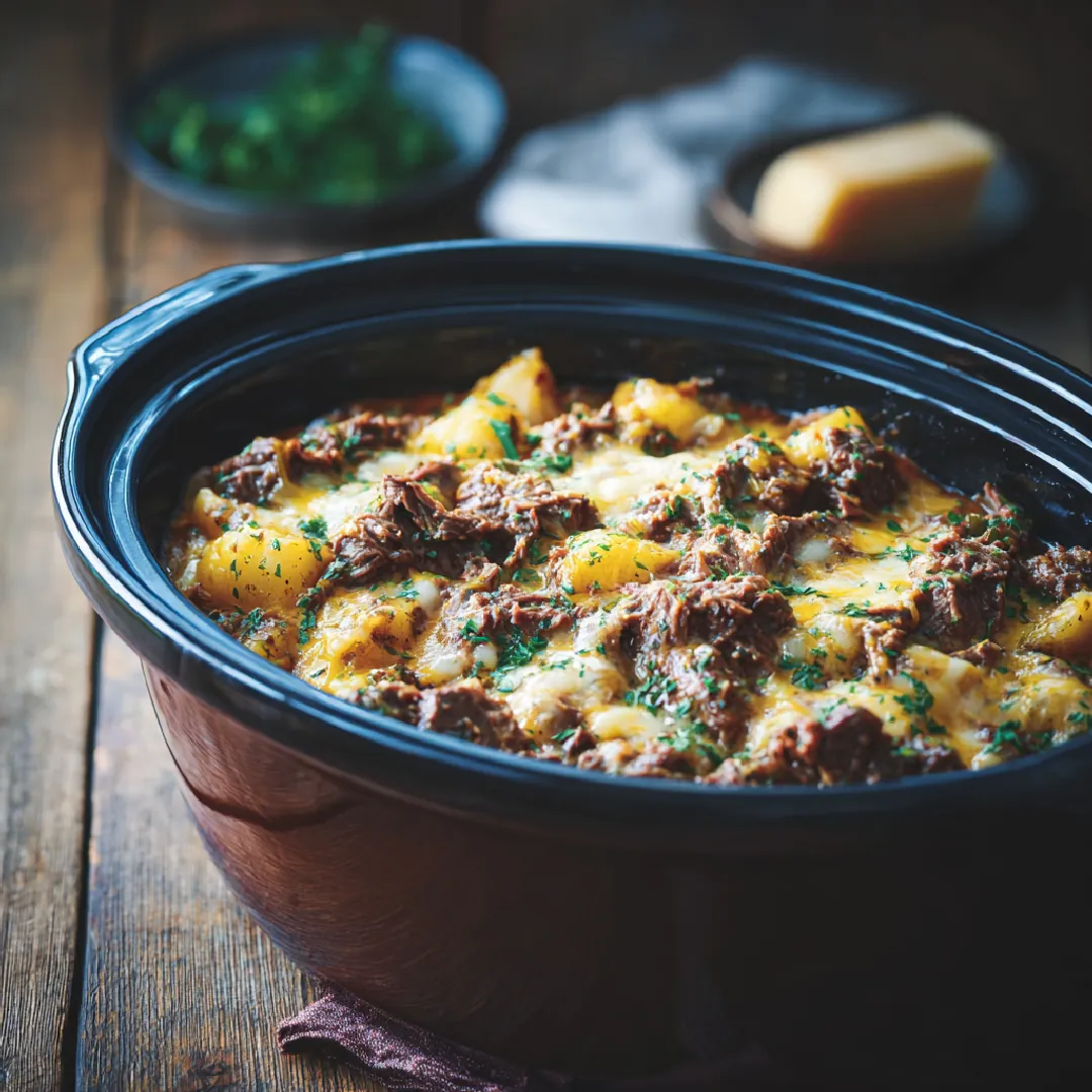 The Ultimate Crockpot Cowboy Casserole