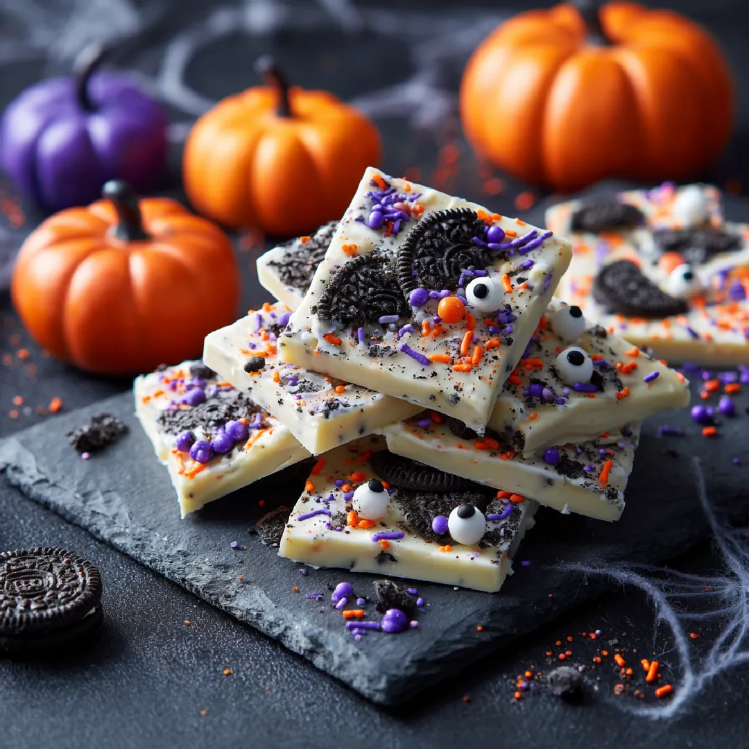 White Chocolate Halloween Oreo Bark