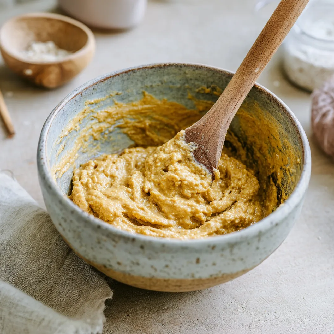mixing-gluten-free-pumpkin-oatmeal mixing gluten free pumpkin oatmeal batter