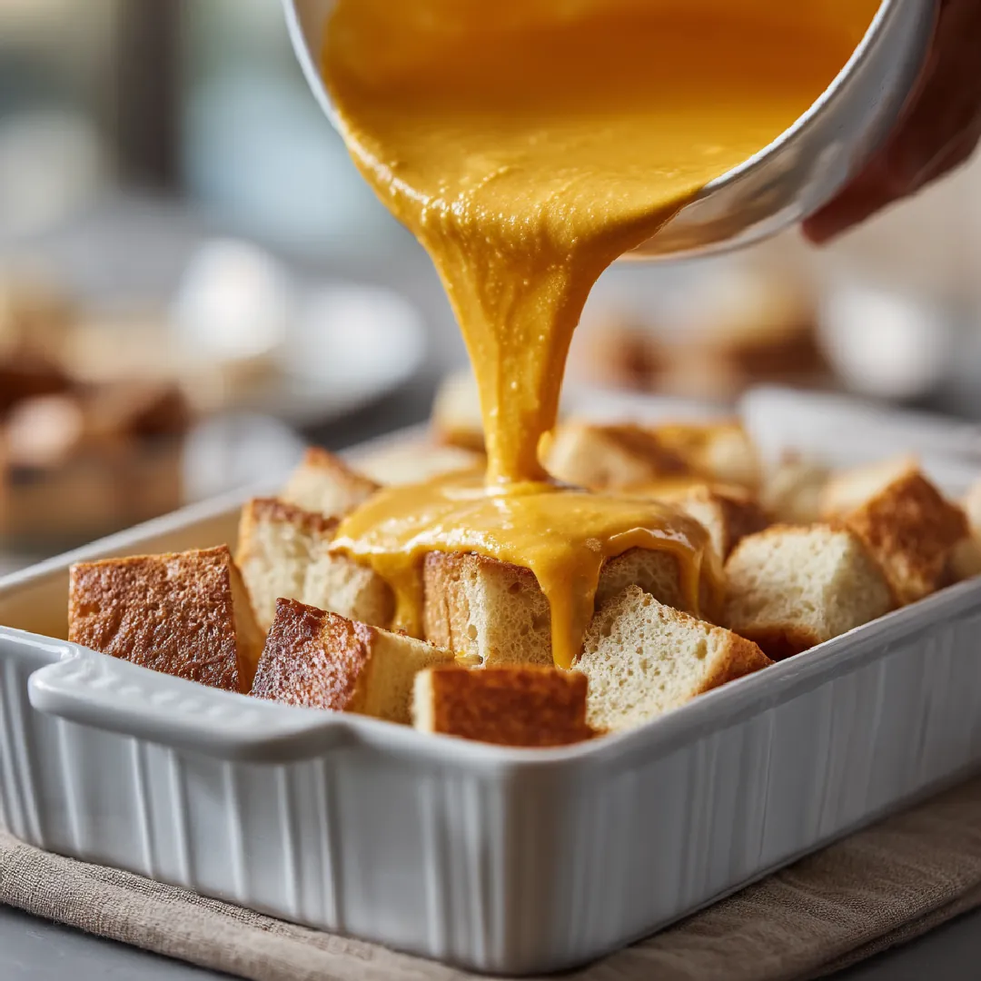 preparing-pumpkin-french-toast-casserole Preparing pumpkin french toast casserole base