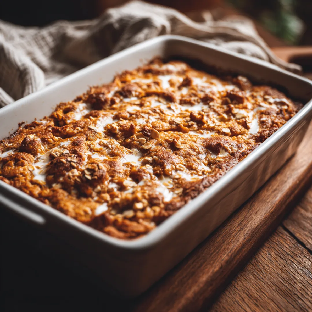 Pumpkin Cream Cheese Baked Oatmeal