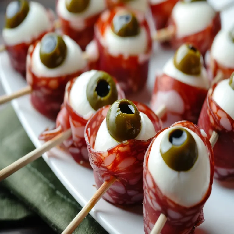 Salami Mozzarella Eyeballs Recipe 3 Salami mozzarella eyeballs served
