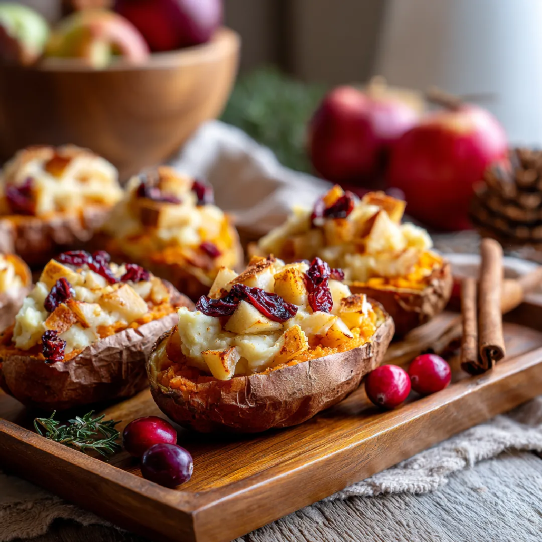 Cranberry Apple Twice-Baked Sweet Potatoes