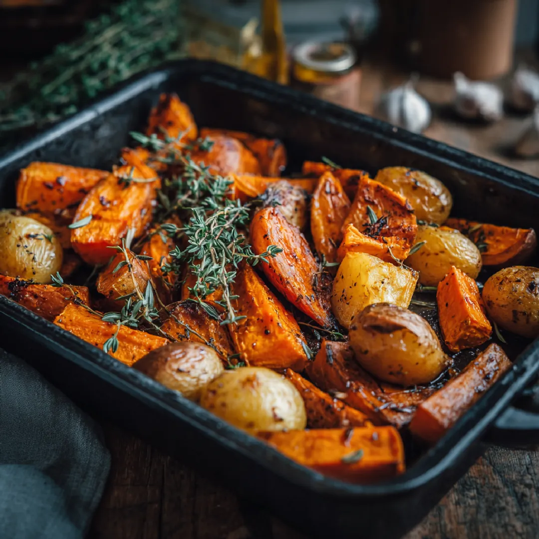 Roasted Sweet Potatoes with Cinnamon & Honey