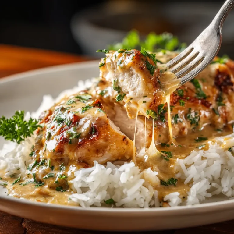 Smothered Chicken and Rice 3 Plated smothered chicken and rice with gravy