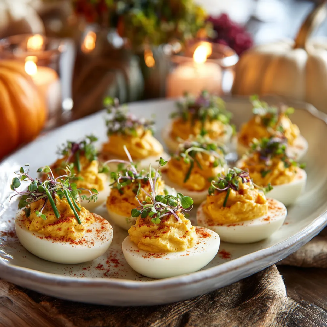 Thanksgiving Appetizer Deviled Eggs