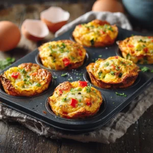 Breakfast Egg Muffins with cheese and vegetables