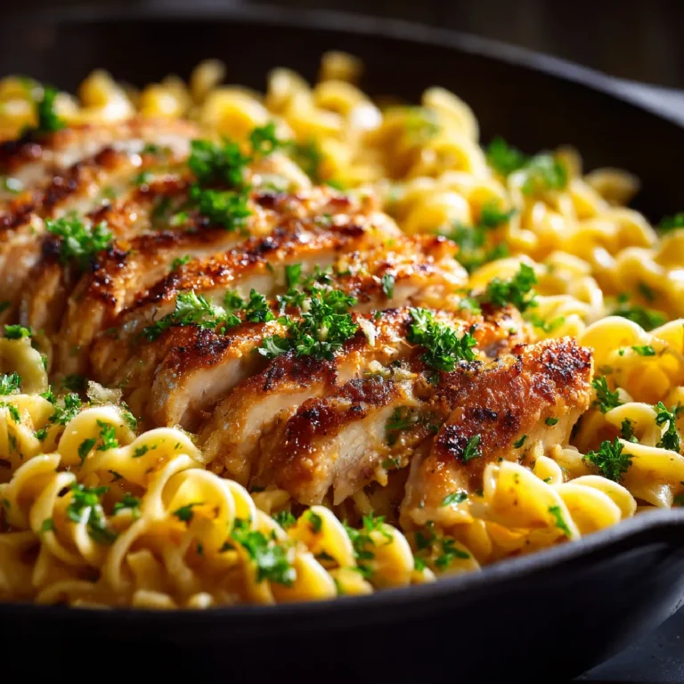 Chicken with Buttered Noodles 3 chicken with buttered noodles in skillet