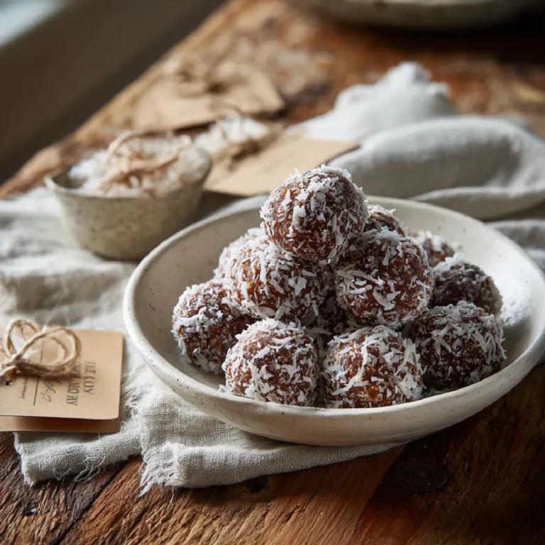 Close-up of a no-bake Moose Fart with coconut topping