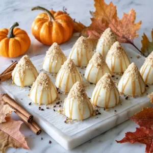 Pumpkin Cheesecake Truffles on plate