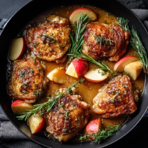 Rosemary Apple Cider Chicken 2 Rosemary apple cider chicken in skillet with fall decor