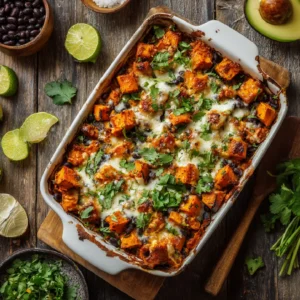Sweet Potato Black Bean Casserole 2 Sweet Potato Black Bean Casserole in Baking Dish