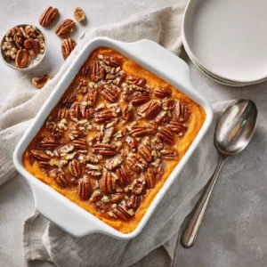 Sweet Potato Souffle Casserole 2 Sweet Potato Souffle Casserole fresh from the oven