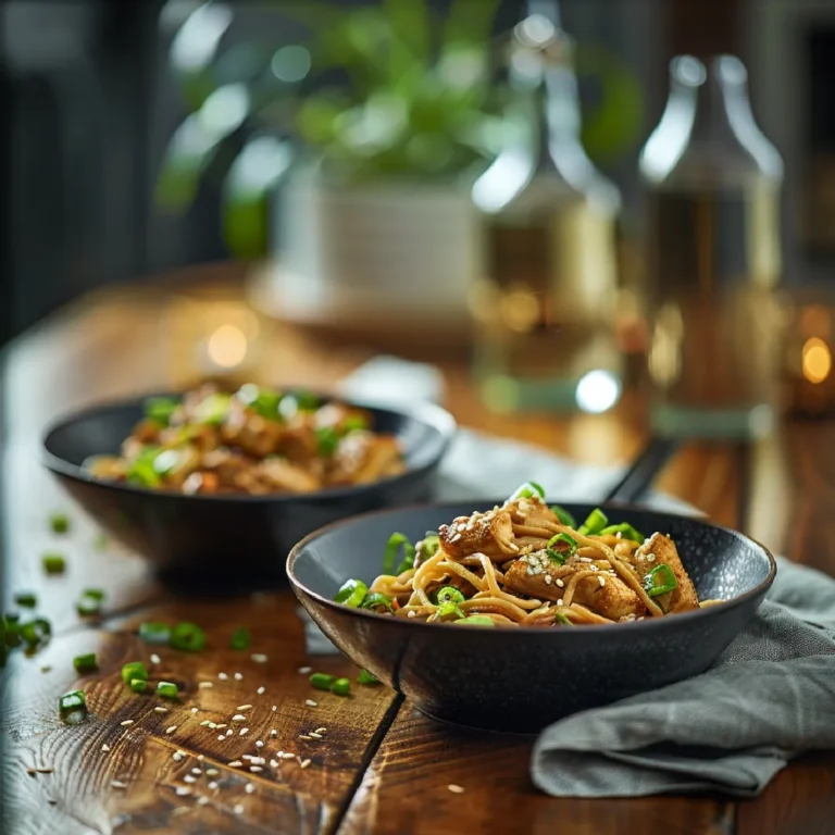 Chicken Lo Mein in dinner setting