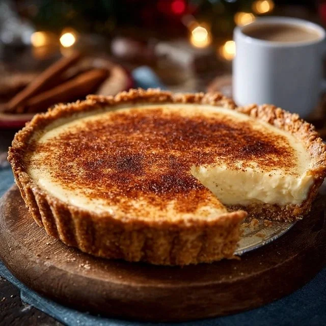 Christmas Eve Cinnamon-Vanilla Custard Pie – Creamy Holiday Dessert Magic