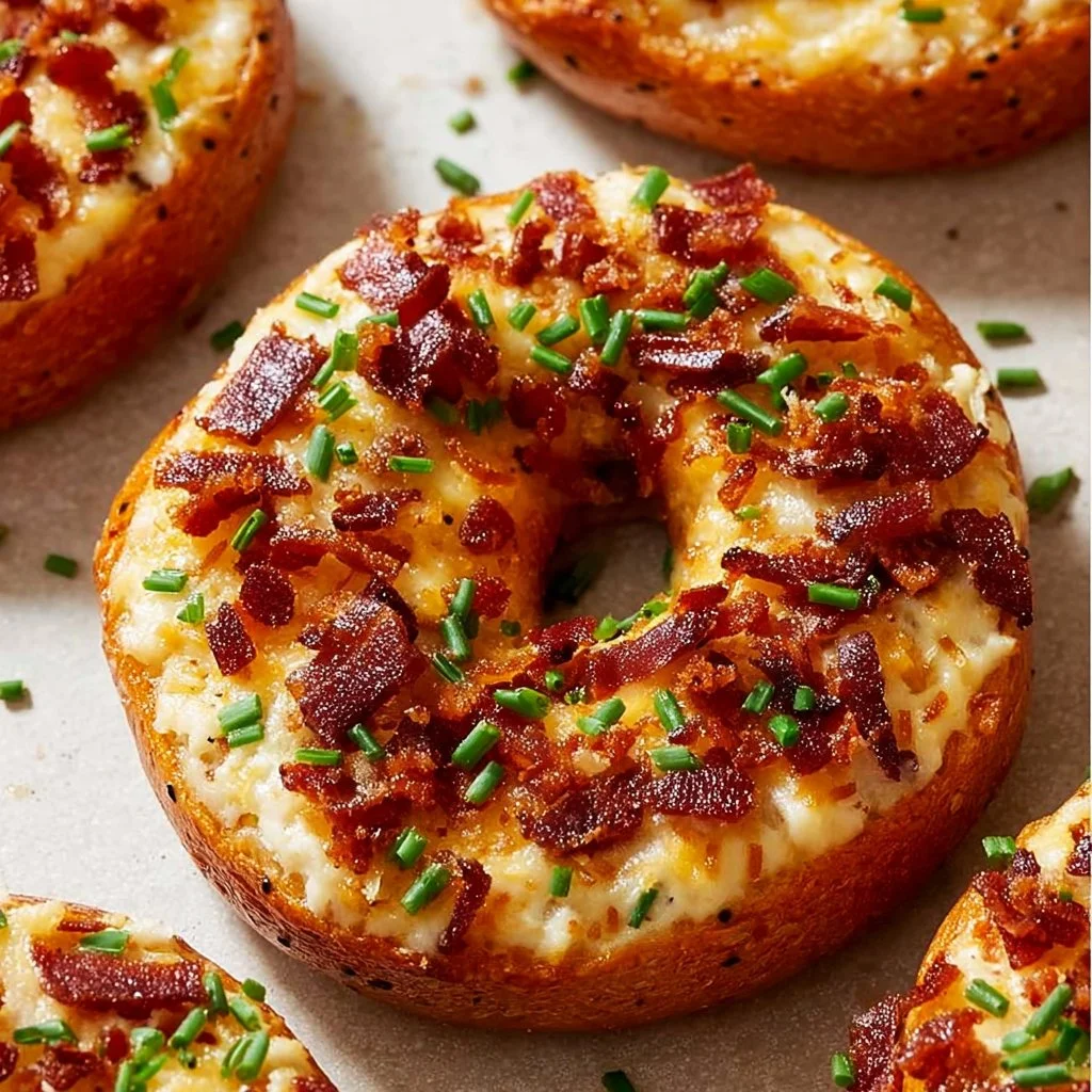 Creamy Bacon Cheddar Bagels