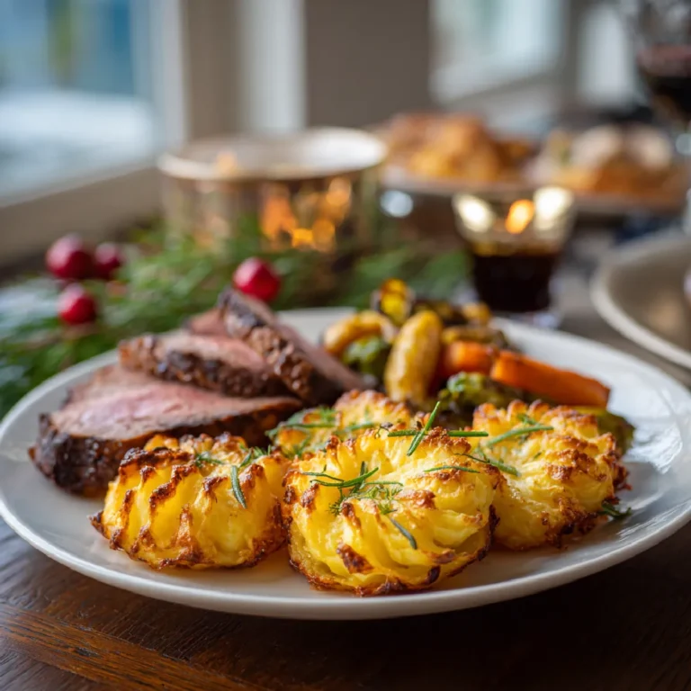Duchess Potatoes served as a holiday dinner side