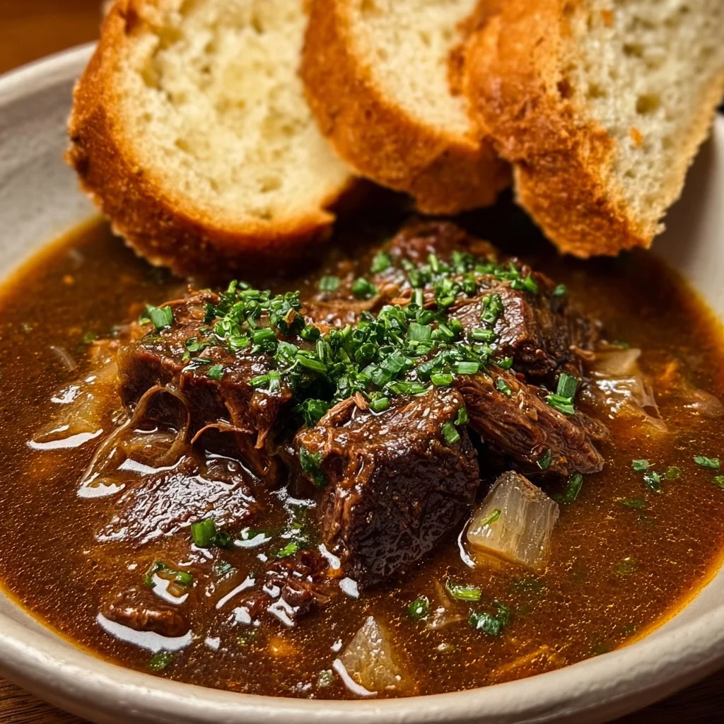 French Onion Beef Short Rib Soup
