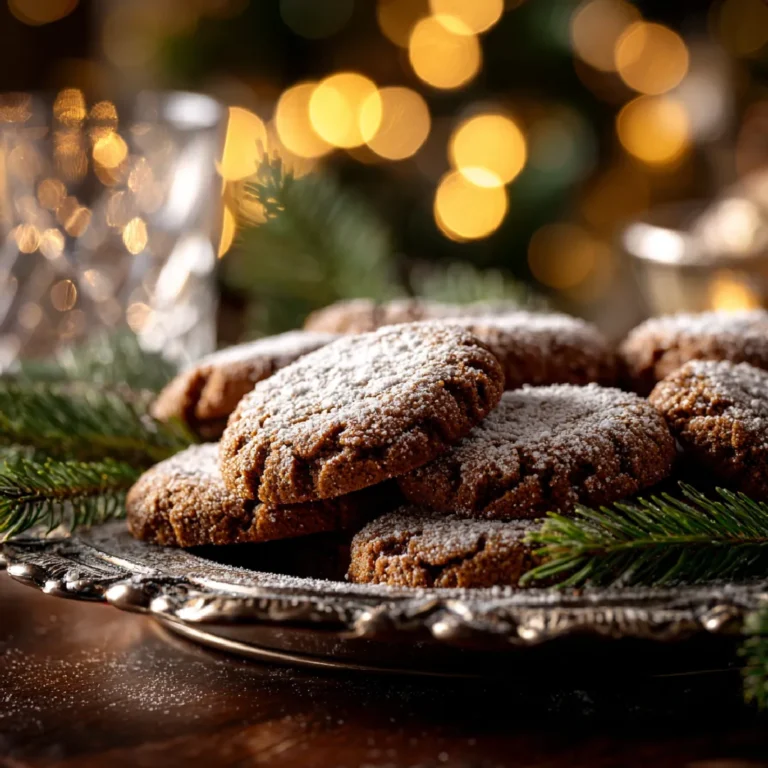 Gingerbread cheesecake cookies on rustic plate