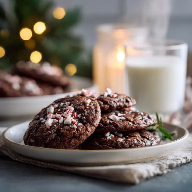 Peppermint chocolate cookies with milk