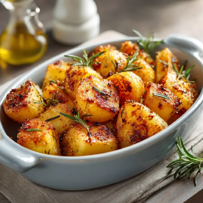 Serving rosemary roasted potatoes