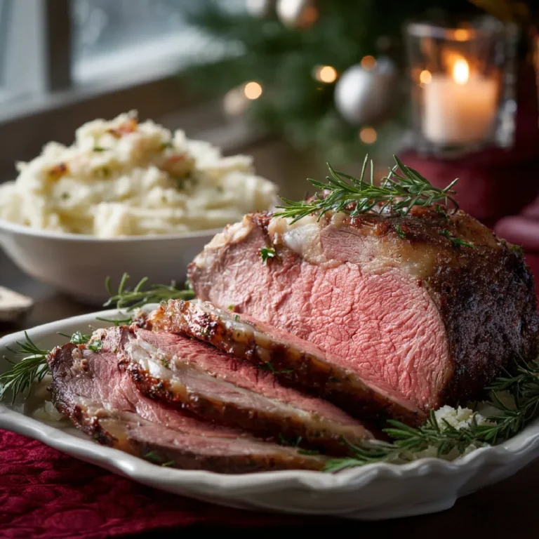 serving christmas prime rib
