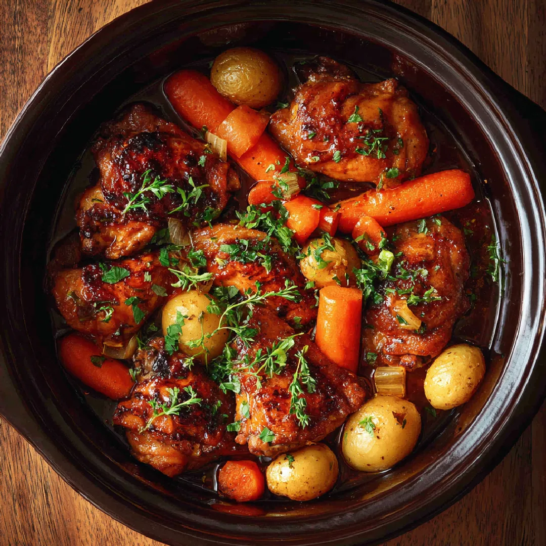Slow Cooker Honey Garlic Chicken and Veggies
