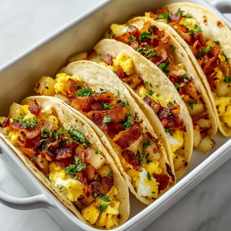 Delicious baked breakfast tacos topped with fresh ingredients