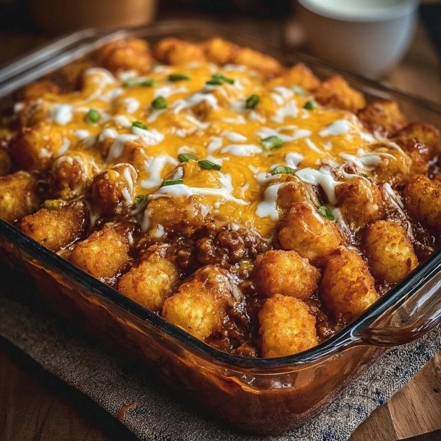 Chili Cheese Tater Tot Casserole