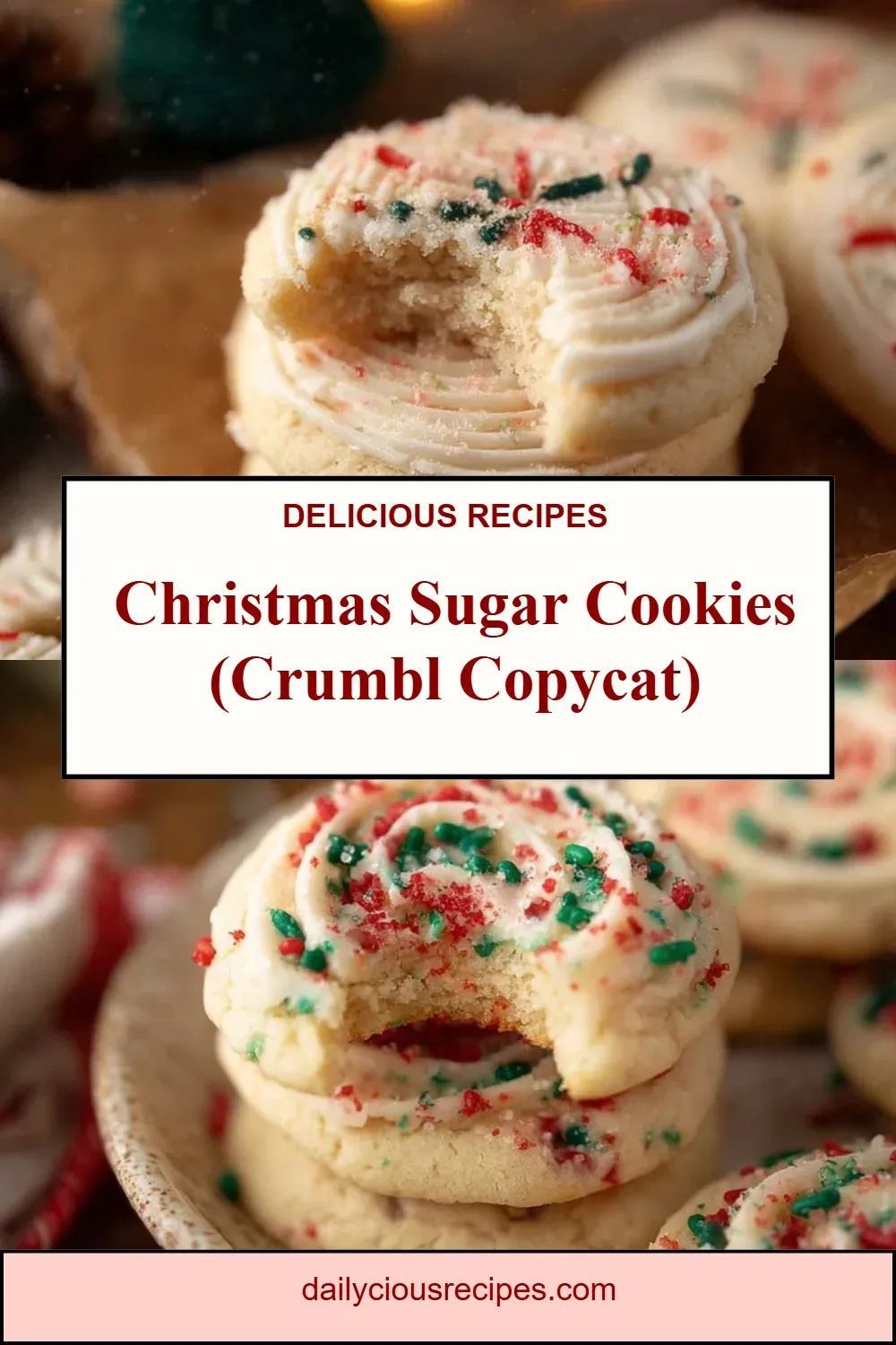 Best 17 Cookie Recipes To Satisfy Your Sweet Cravings 5 Christmas Sugar Cookies (Crumbl Copycat)