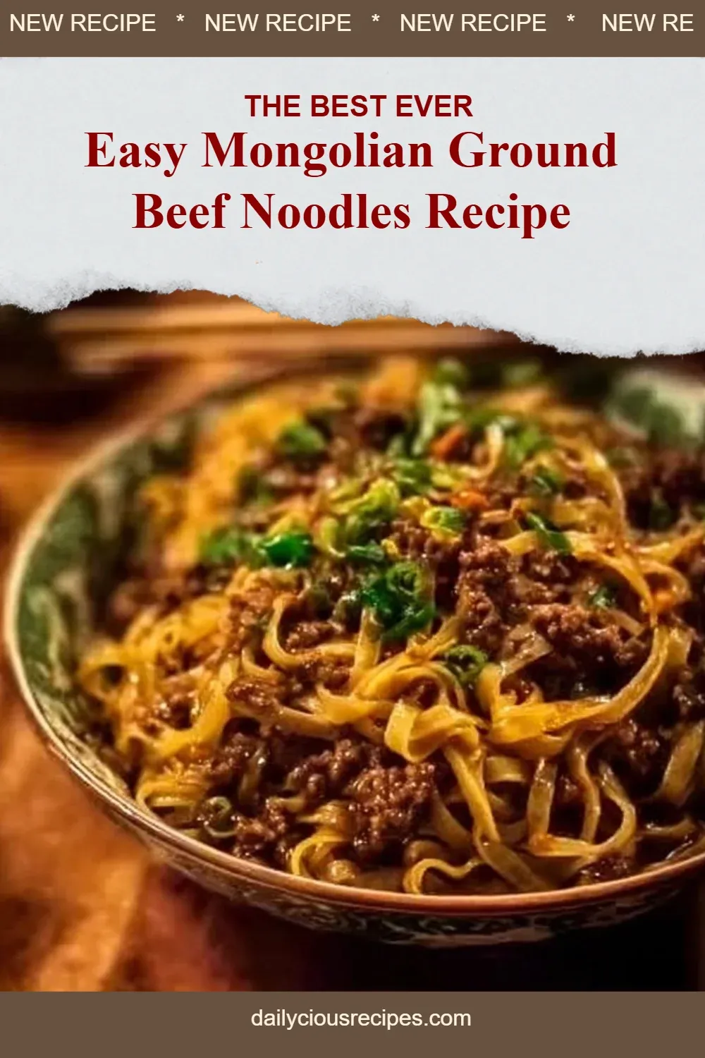 Easy Mongolian Ground Beef Noodles Recipe