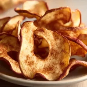 Air Fryer Apple Chips 2 Homemade air fryer apple chips, a healthy and tasty snack option.