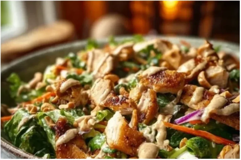 Delicious Chicken Cashew Crunch Salad with fresh veggies and cashews