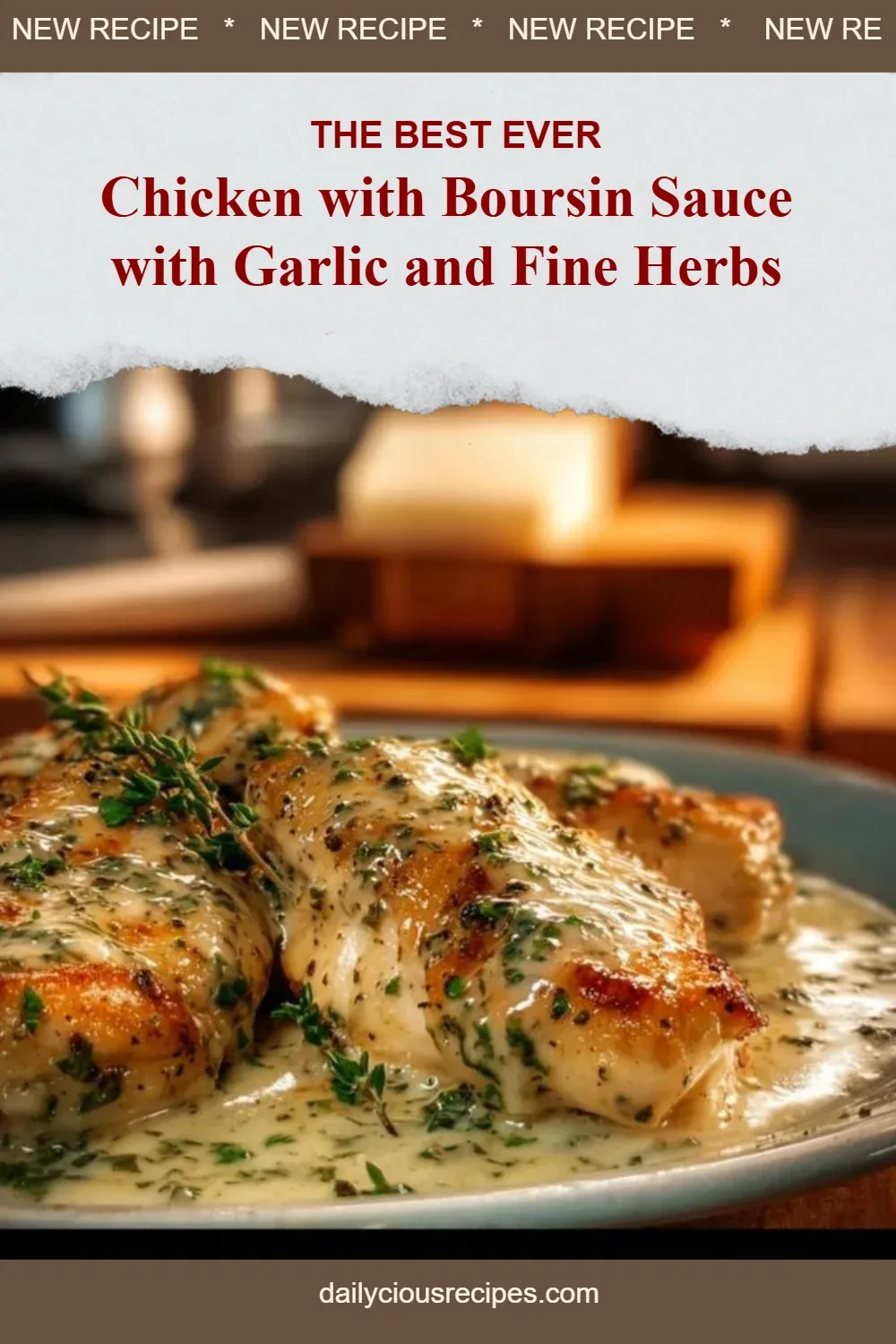 Chicken with Boursin Sauce with Garlic and Fine Herbs
