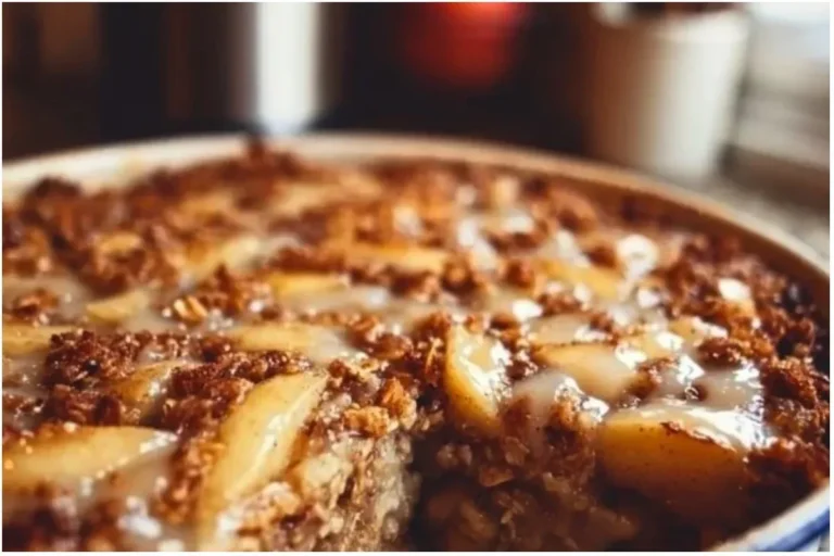 Delicious Oatmeal Apple Bake served in a dish, perfect for breakfast.