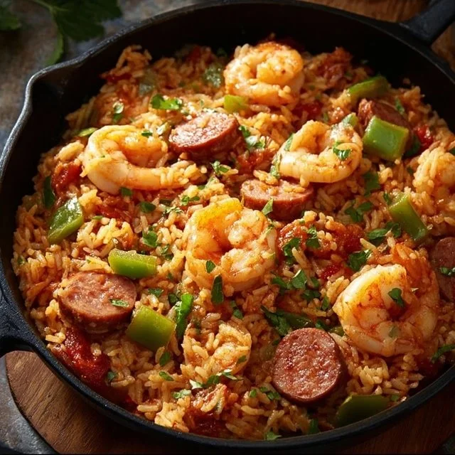 One Pot Shrimp and Sausage Jambalaya