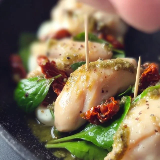 Pesto Mozzarella and Tomato Stuffed Chicken Breasts