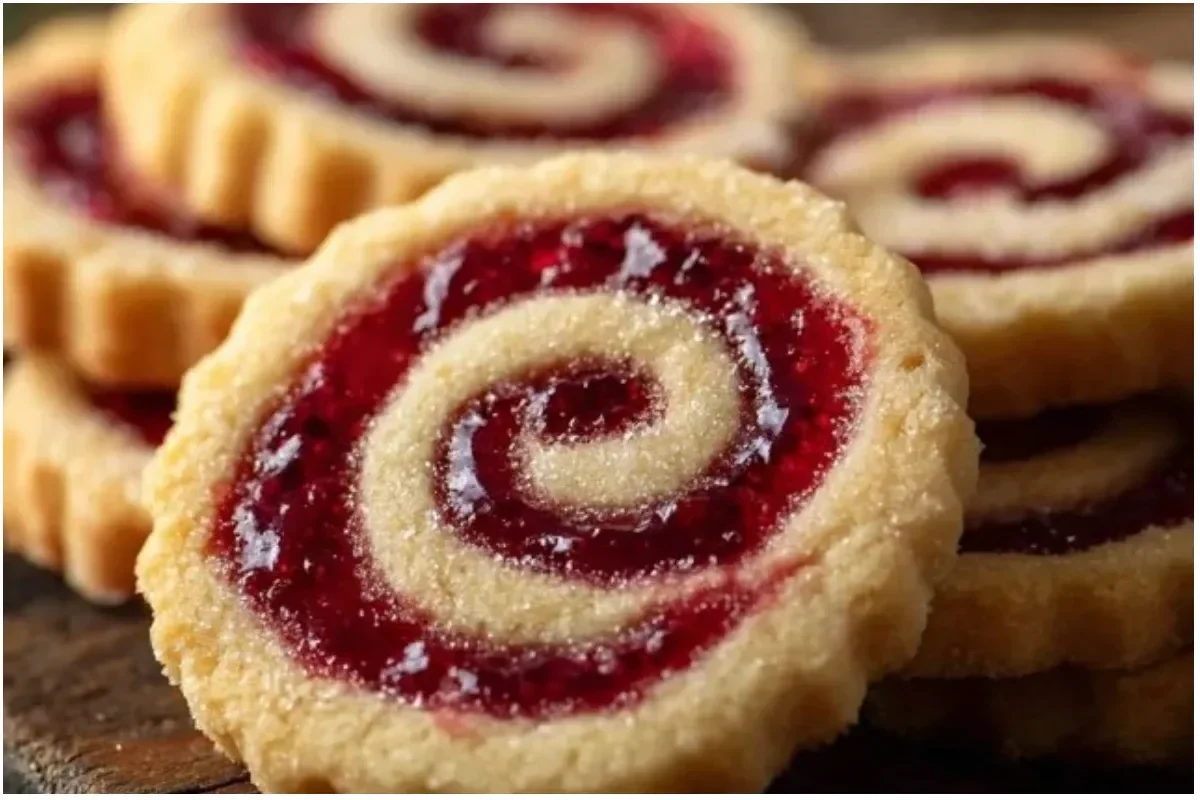 Raspberry Swirl Shortbread Cookies